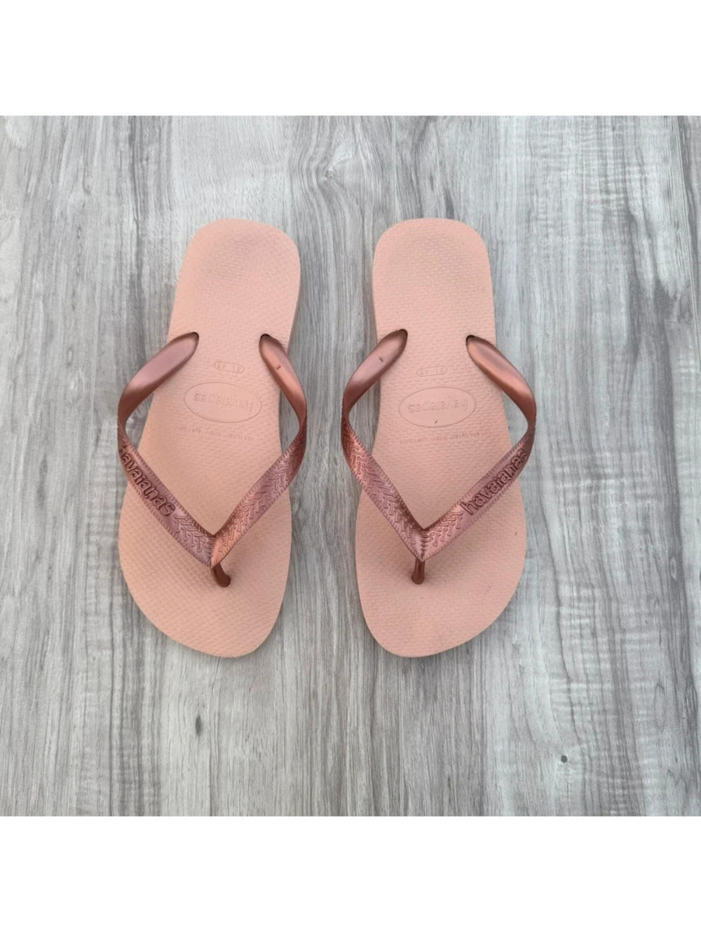 Havaianas Slim Metallic Rose Gold Flip Flops Women’s 11/12